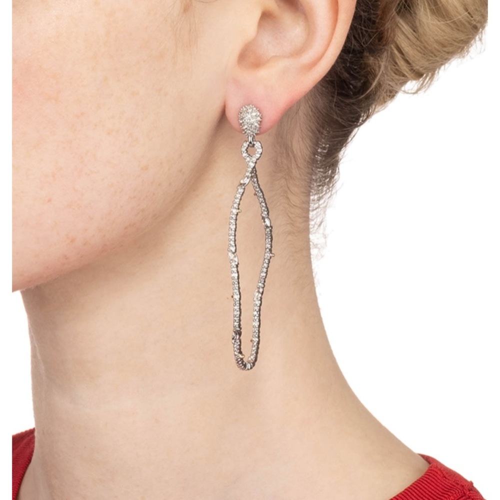 Alexis Bittar Lightweight Thorny Lace Pavé Crystal Twisted Sculptural Earring - Picture 13 of 16